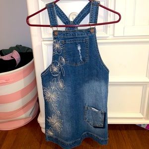 girls embroidered overall dress